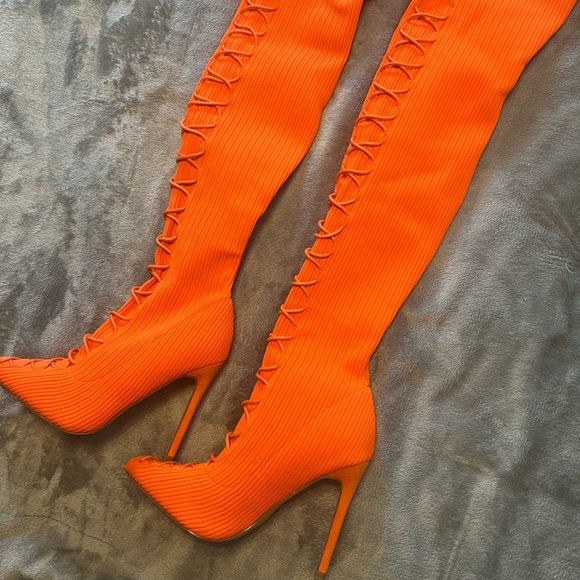 EGO sky high Orange heeled boots - Picture 5 of 7